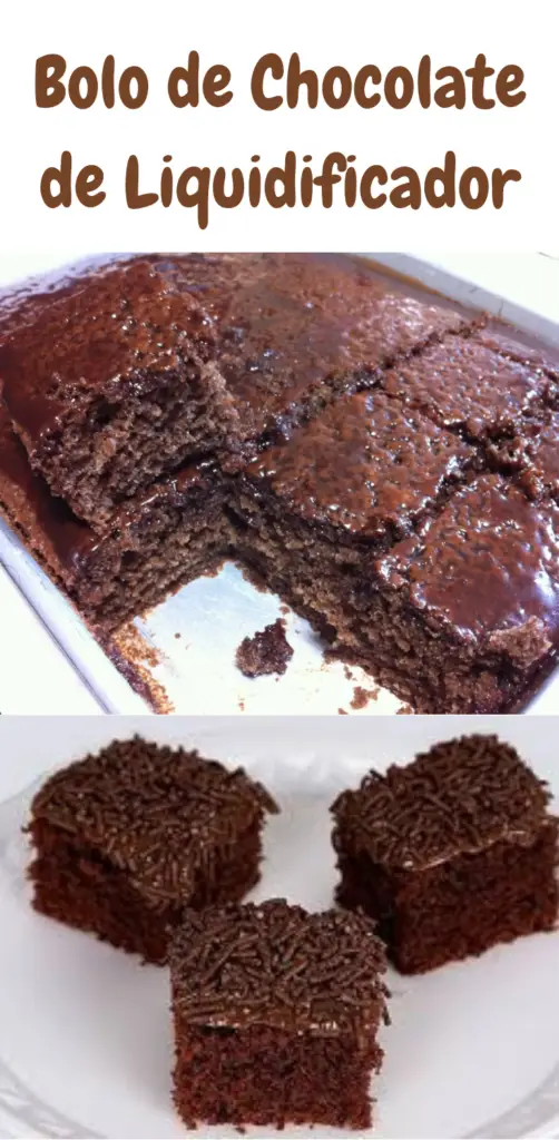receita de bolo de chocolate de liquidificador