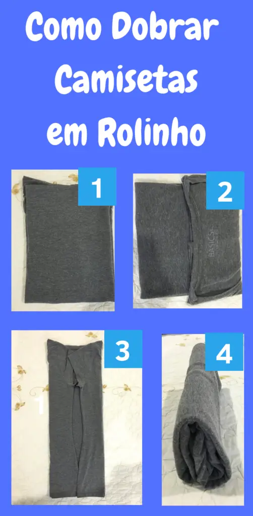 Como Dobrar Camisetas Em Rolinho Para Guardar Na Gaveta Passo A Passo