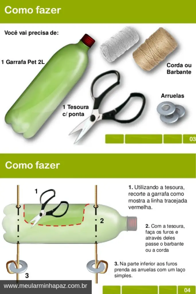 como fazer jardim vertical com garrafa PET