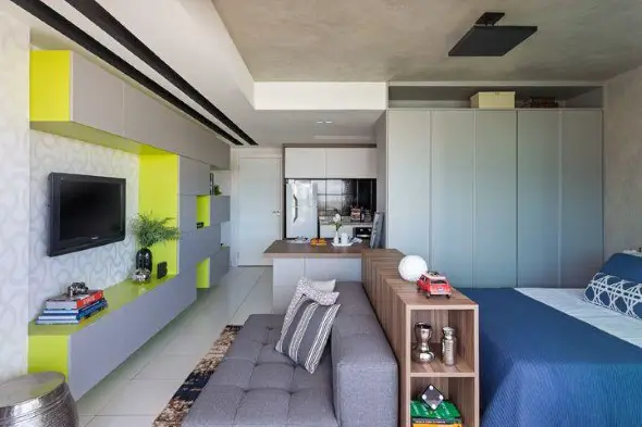 apartamento pequeno simples com ambientes integrados
