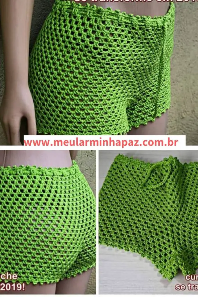 4 Shorts de Crochê Fáceis com Gráfico: Perfeitos para a Praia e o Verão ...